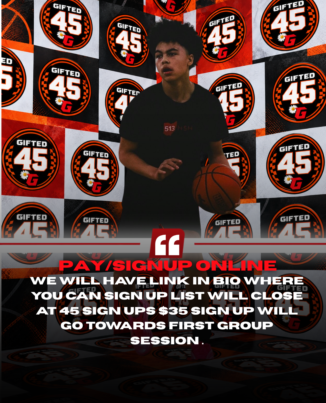 Pay and sign up online — the $35 sign-up goes toward your first training session